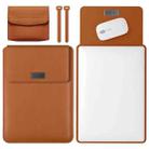 4 in 1 Lightweight and Portable Leather Computer Bag, Size:15.4/15.6/16.1 inches(Brown) - 1
