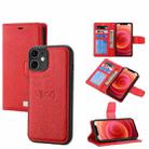 For iPhone 11 Litchi Texture Magnetic Detachable Wallet Leather Phone Case (Red) - 1