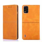 For Itel A48 Cow Texture Magnetic Horizontal Flip Leather Phone Case(Light Brown) - 1