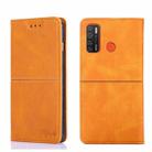 For Tecno Camon 15 CD7/Camon 15 Air/Spark 5/Spark 5 Pro Cow Texture Magnetic Horizontal Flip Leather Phone Case(Light Brown) - 1