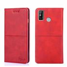 For Tecno Spark 6 GO Cow Texture Magnetic Horizontal Flip Leather Phone Case(Red) - 1