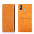 For Tecno Spark 6 GO Cow Texture Magnetic Horizontal Flip Leather Phone Case(Light Brown) - 1