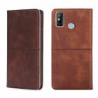 For Tecno Spark 6 GO Cow Texture Magnetic Horizontal Flip Leather Phone Case(Dark Brown) - 1