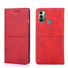 For Tecno Spark 7 Cow Texture Magnetic Horizontal Flip Leather Phone Case(Red) - 1