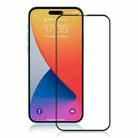 For iPhone 14 Pro mocolo 9H Full Glue Silk Print Tempered Glass Film(Black) - 1