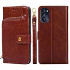 For Motorola Moto G 5G 2022 Zipper Bag PU + TPU Horizontal Flip Leather Case(Brown) - 1