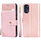 For Motorola Moto G 5G 2022 Zipper Bag PU + TPU Horizontal Flip Leather Case(Rose Gold) - 1