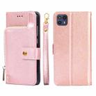 For Motorola Moto G50 5G Zipper Bag PU + TPU Horizontal Flip Leather Case(Rose Gold) - 1