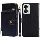 For OnePlus Nord 2T Zipper Bag PU + TPU Horizontal Flip Leather Case(Black) - 1