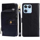 For OnePlus Ace Racing Zipper Bag PU + TPU Horizontal Flip Leather Case(Black) - 1