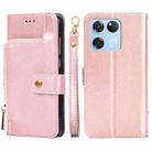 For OnePlus Ace Racing Zipper Bag PU + TPU Horizontal Flip Leather Case(Rose Gold) - 1