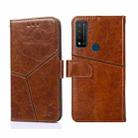 For TCL 20R 5G / Bremen / 20AX 5G Geometric Stitching Horizontal Flip Leather Phone Case(Light Brown) - 1