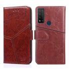 For TCL 20R 5G / Bremen / 20AX 5G Geometric Stitching Horizontal Flip Leather Phone Case(Dark Brown) - 1