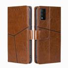 For TCL 30T T603DL Geometric Stitching Horizontal Flip Leather Phone Case(Light Brown) - 1