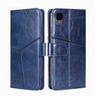 For TCL 30Z T602DL Geometric Stitching Horizontal Flip Leather Phone Case(Blue) - 1