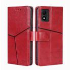 For TCL 303 Geometric Stitching Horizontal Flip Leather Phone Case(Red) - 1