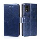 For TCL 303 Geometric Stitching Horizontal Flip Leather Phone Case(Blue) - 1