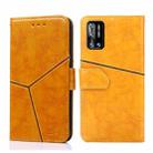 For Doogee N40 Pro Geometric Stitching Horizontal Flip Leather Phone Case(Yellow) - 1