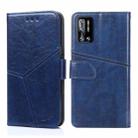 For Doogee N40 Pro Geometric Stitching Horizontal Flip Leather Phone Case(Blue) - 1