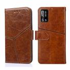 For Doogee N40 Pro Geometric Stitching Horizontal Flip Leather Phone Case(Light Brown) - 1