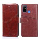 For Doogee X96 Pro Geometric Stitching Horizontal Flip Leather Phone Case(Dark Brown) - 1