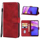 For Motorola Moto E40 Leather Phone Case(Red) - 1