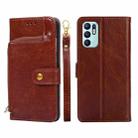 For OPPO Reno6 4G Zipper Bag PU + TPU Horizontal Flip Leather Phone Case(Brown) - 1