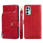 For OPPO Reno6 4G Zipper Bag PU + TPU Horizontal Flip Leather Phone Case(Red) - 1