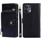 For OPPO Reno8 5G Zipper Bag PU + TPU Horizontal Flip Leather Phone Case(Black) - 1