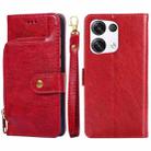 For OPPO Reno8 Pro+ 5G Zipper Bag PU + TPU Horizontal Flip Leather Phone Case(Red) - 1