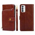 For OPPO Realme GT Master/Q3 Pro Carnival Zipper Bag PU + TPU Horizontal Flip Leather Phone Case(Brown) - 1