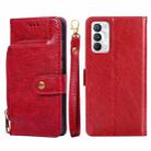 For OPPO Realme GT Master/Q3 Pro Carnival Zipper Bag PU + TPU Horizontal Flip Leather Phone Case(Red) - 1