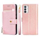 For OPPO Realme GT Master/Q3 Pro Carnival Zipper Bag PU + TPU Horizontal Flip Leather Phone Case(Rose Gold) - 1