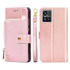 For vivo S10/S10 Pro Zipper Bag PU + TPU Horizontal Flip Leather Phone Case(Rose Gold) - 1