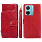 For vivo S15e 5G/T1 Snapdragon 778G Zipper Bag PU + TPU Horizontal Flip Leather Phone Case(Red) - 1