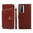 For vivo X70 Pro Zipper Bag PU + TPU Horizontal Flip Leather Phone Case(Brown) - 1