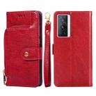 For vivo X70 Pro Zipper Bag PU + TPU Horizontal Flip Leather Phone Case(Red) - 1