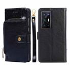 For vivo X70 Pro+ Zipper Bag PU + TPU Horizontal Flip Leather Phone Case(Black) - 1