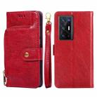 For vivo X70 Pro+ Zipper Bag PU + TPU Horizontal Flip Leather Phone Case(Red) - 1