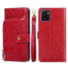 For vivo Y15s Global Version Zipper Bag PU + TPU Horizontal Flip Leather Phone Case(Red) - 1