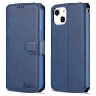 For iPhone 14 AZNS Calf Texture Flip Leather Phone Case (Blue) - 1