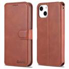 For iPhone 14 Plus AZNS Calf Texture Flip Leather Phone Case (Brown) - 1
