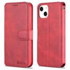 For iPhone 14 Plus AZNS Calf Texture Flip Leather Phone Case (Red) - 1