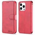 For iPhone 14 Pro AZNS Calf Texture Flip Leather Phone Case(Red) - 1