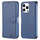 For iPhone 14 Pro AZNS Calf Texture Flip Leather Phone Case(Blue) - 1