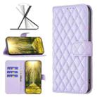 For Motorola Moto E32 4G Diamond Lattice Wallet Leather Flip Phone Case(Purple) - 1