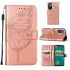 For Infinix Hot 11 Embossed Butterfly Leather Phone Case(Rose Gold) - 1