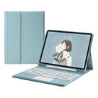 Round Cap Bluetooth Keyboard Leather Case with Pen Slot & Touchpad For Samsung Galaxy Tab A7 10.4 2020(Blue) - 1