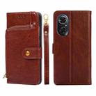 For Honor 50 SE Zipper Bag PU + TPU Horizontal Flip Leather Phone Case(Brown) - 1