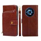 For Honor Magic3 Zipper Bag PU + TPU Horizontal Flip Leather Phone Case(Brown) - 1